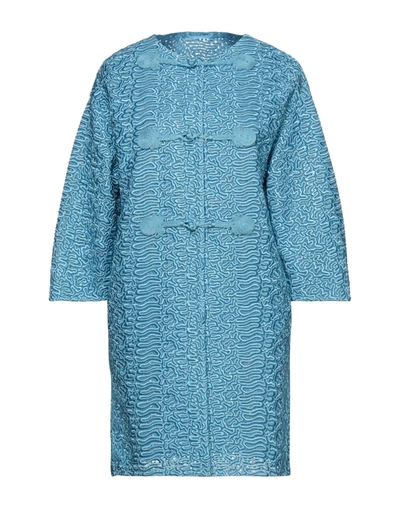 Ermanno Scervino Overcoats In Sky Blue