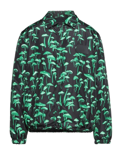 Msgm Down Jackets In Green