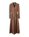 8 By Yoox Leather Full-skirt Trench Coat Woman Coat Cocoa Size 8 Lambskin In Brown