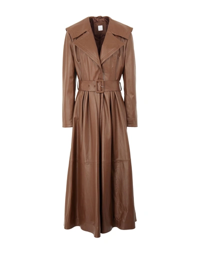 8 By Yoox Leather Full-skirt Trench Coat Woman Coat Cocoa Size 8 Lambskin In Brown