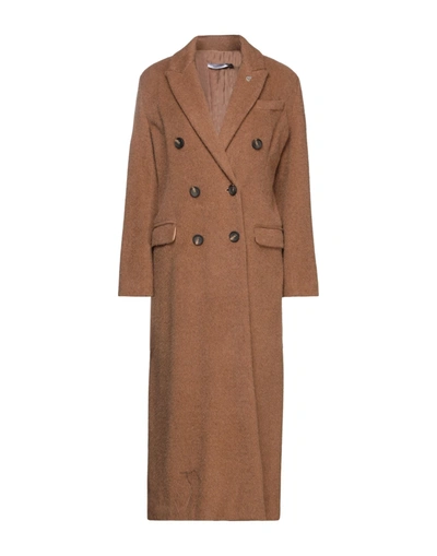 Emma & Gaia Coats In Brown