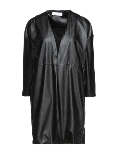 Satìne Overcoats In Black