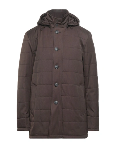 Angelo Nardelli Down Jackets In Brown