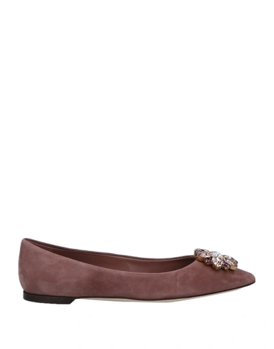 Dolce & Gabbana Ballet Flats In Pastel Pink