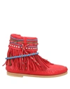 Sarah Summer Ankle Boots In Red