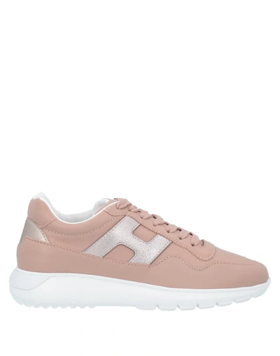 Hogan Woman Sneakers Antique Rose Size 7.5 Leather In Pink