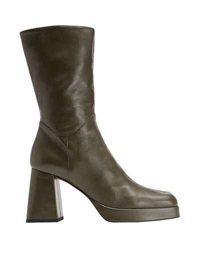 8 By Yoox Ankle Boots In Military Green