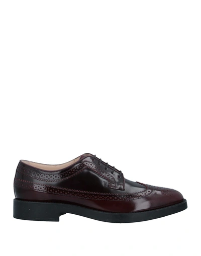 Tod's Lace-up Shoes In Maroon