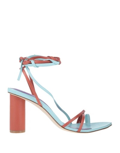 The Volon Toe Strap Sandals In Blue