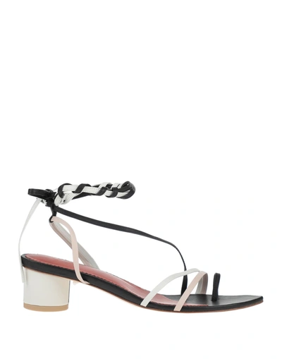 The Volon Toe Strap Sandals In Black