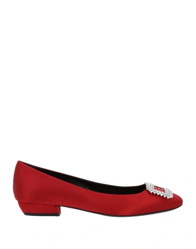 Roger Vivier Ballet Flats In Red