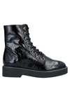 Tod's Martina Womens Patent Lace-up Combat Boots In Black