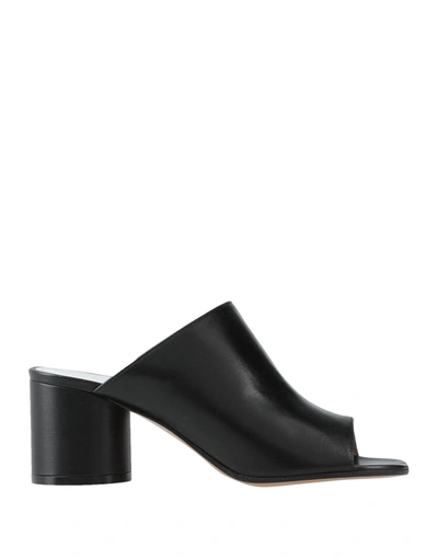 Maison Margiela Black Hannah Tabi Mules In Leather Woman