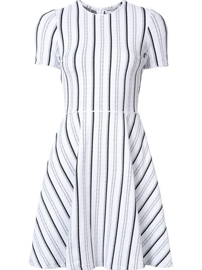 Opening Ceremony Clos Striped Textured-jersey Mini Dress In White Multi