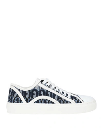 Furla Binding Lace-up Sneaker Woman Sneakers Midnight Blue Size 11 Textile Fibers, Soft Leathe