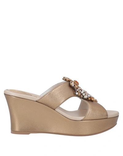 René Caovilla Sandals In Gold