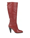 Paola Ferri Knee Boots In Red