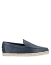 Tod's Panelled Leather Loafers In Blue