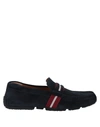 Bally Man Loafers Midnight Blue Size 8.5 Leather In Dark Blue