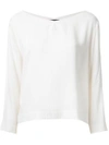 ROBERTO COLLINA DOUBLE V-NECK BLOUSE,DN6400211495768