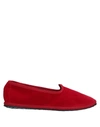 Vibi Venezia Woman Loafers Red Size 7 Textile Fibers