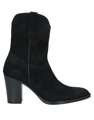 Celine Ankle Boots Suede In Black