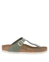 Birkenstock Toe Strap Sandals In Military Green