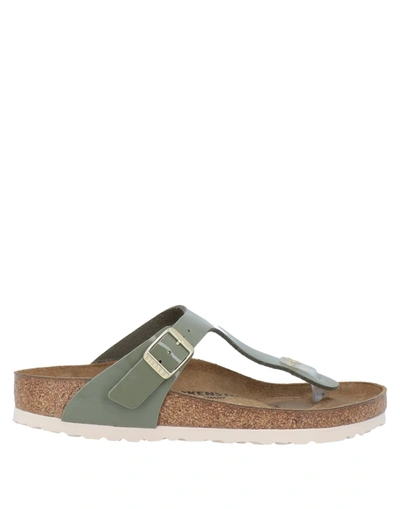 Birkenstock Toe Strap Sandals In Military Green