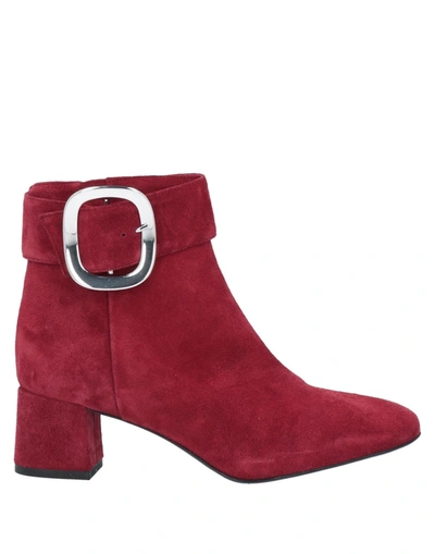 Spaziomoda Ankle Boots In Maroon