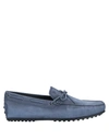 Tod's Man Loafers Light Blue Size 9 Leather In Blue