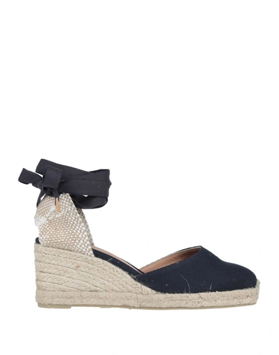 Castaã±er 60mm Carina Canvas Espadrille Wedges In Nero