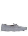 Tod's Man Loafers Grey Size 9 Leather In Grey