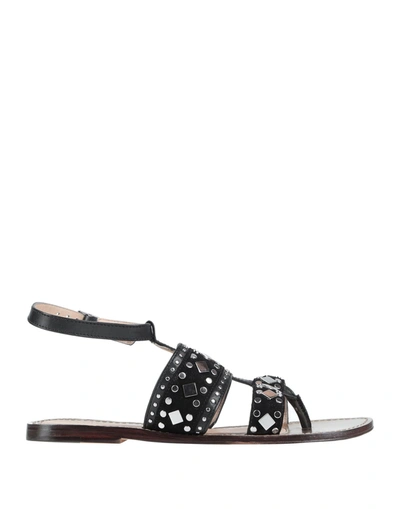 Twinset Toe Strap Sandals In Black