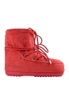 Moon Boot Ankle Boots In Red