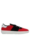 Represent Court Canvas & Suede Sneakers In Red