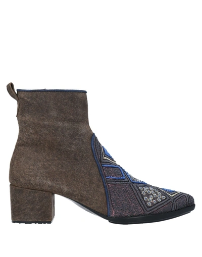 Meher Kakalia Ankle Boots In Brown