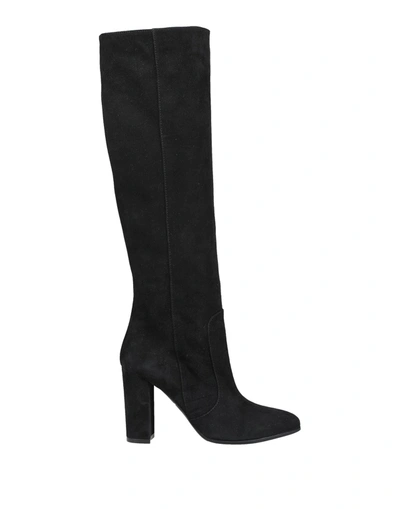 Via Roma 15 95mm Knee-high Suede Boots In Black