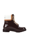 See By Chloé Florrie Ankle Boot Woman Ankle Boots Burgundy Size 6 Calfskin, Textile Fibers In Red