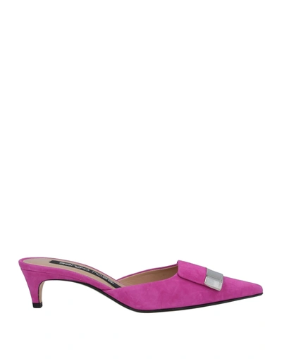 Sergio Rossi Mules & Clogs In Fuchsia