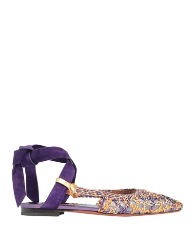 Missoni Ballet Flats In Purple
