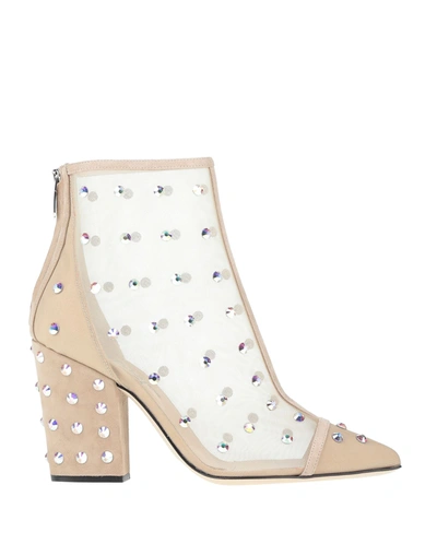 Sergio Rossi Ankle Boots In Beige