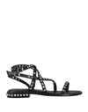 Ash Daniel Studded Leather Sandals B In Black Nero
