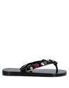 Marni Woman Thong Sandal Black Size 8-9 Technical Fibers In Black