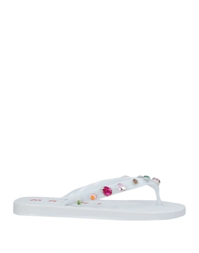 Marni Toe Strap Sandals In White