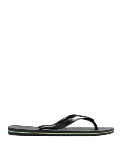 Havaianas Toe Strap Sandals In Black