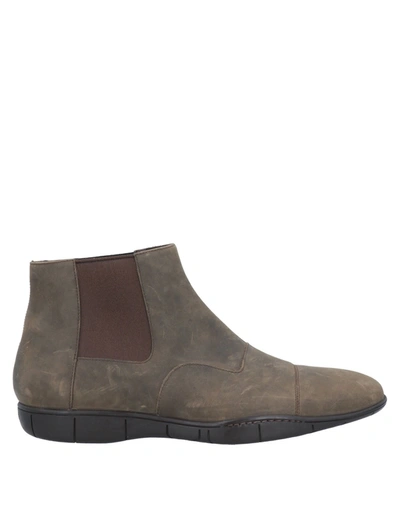 A.testoni Ankle Boots In Military Green