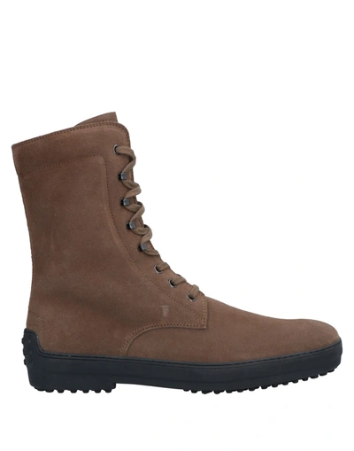 Tod's Ankle Boots In Khaki