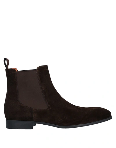 Santoni Ankle Boots In Dark Brown