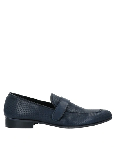Grey Daniele Alessandrini Loafers In Dark Blue