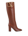 Valentino Garavani Knee Boots In Tan